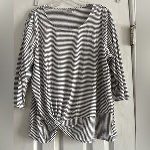 Striped Black and White Chico’s Women's Top - size 3